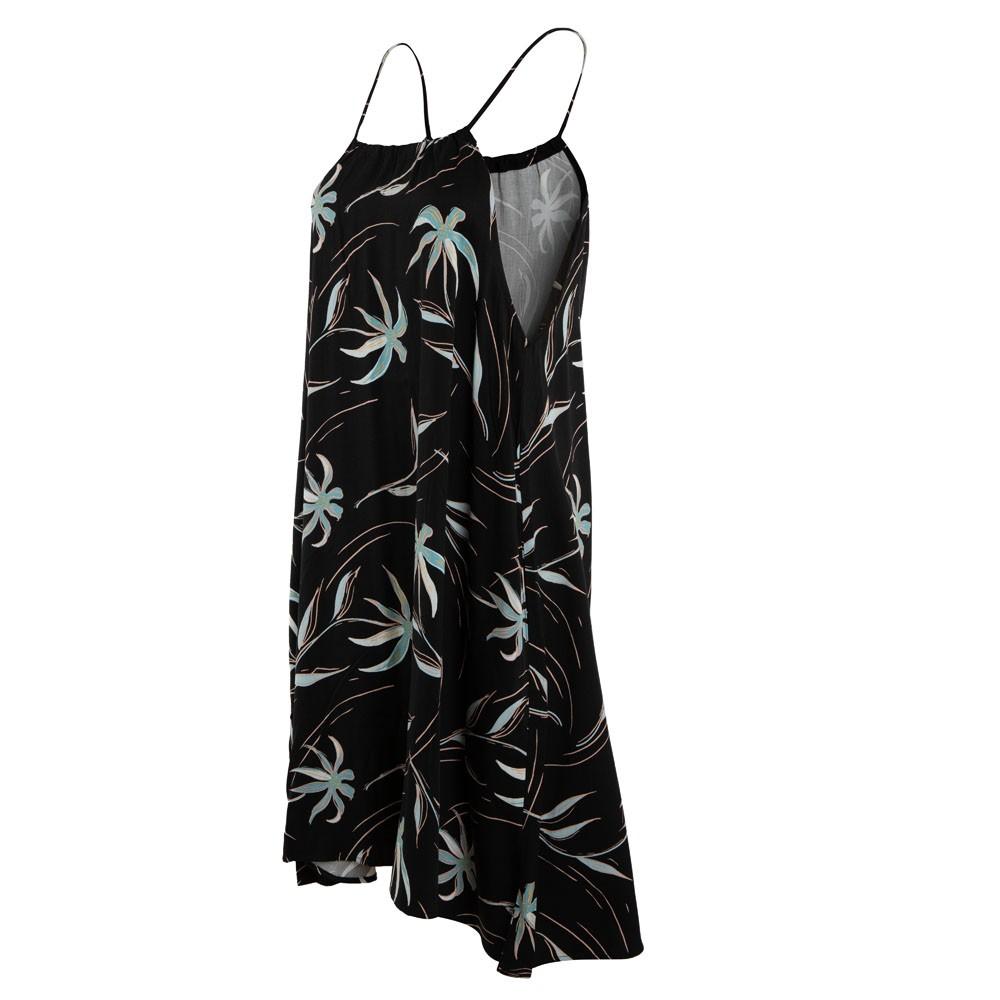 Vestido Women Leaves Black