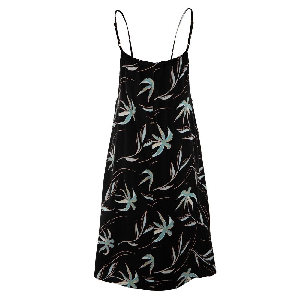 Vestido Women Leaves Black
