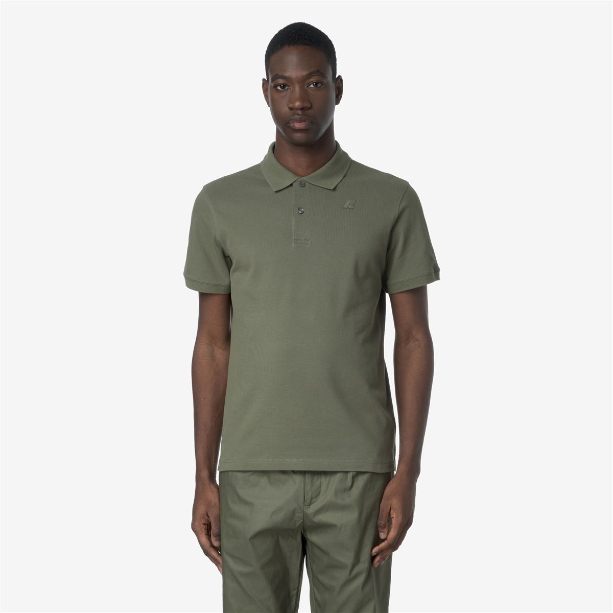 Polera K-Way Men Amedee Pique Green Lichen