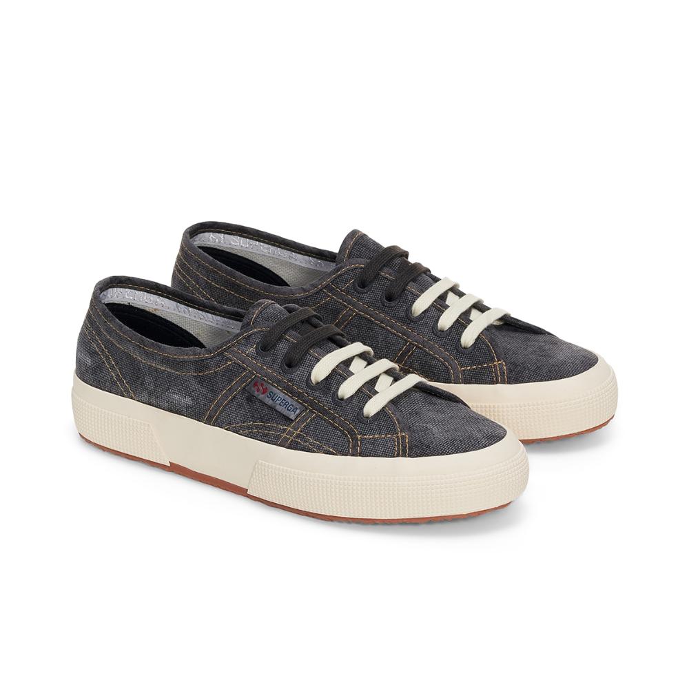 Zapatilla 2750 Cotton Denim Destroyed Black Bristol Beige