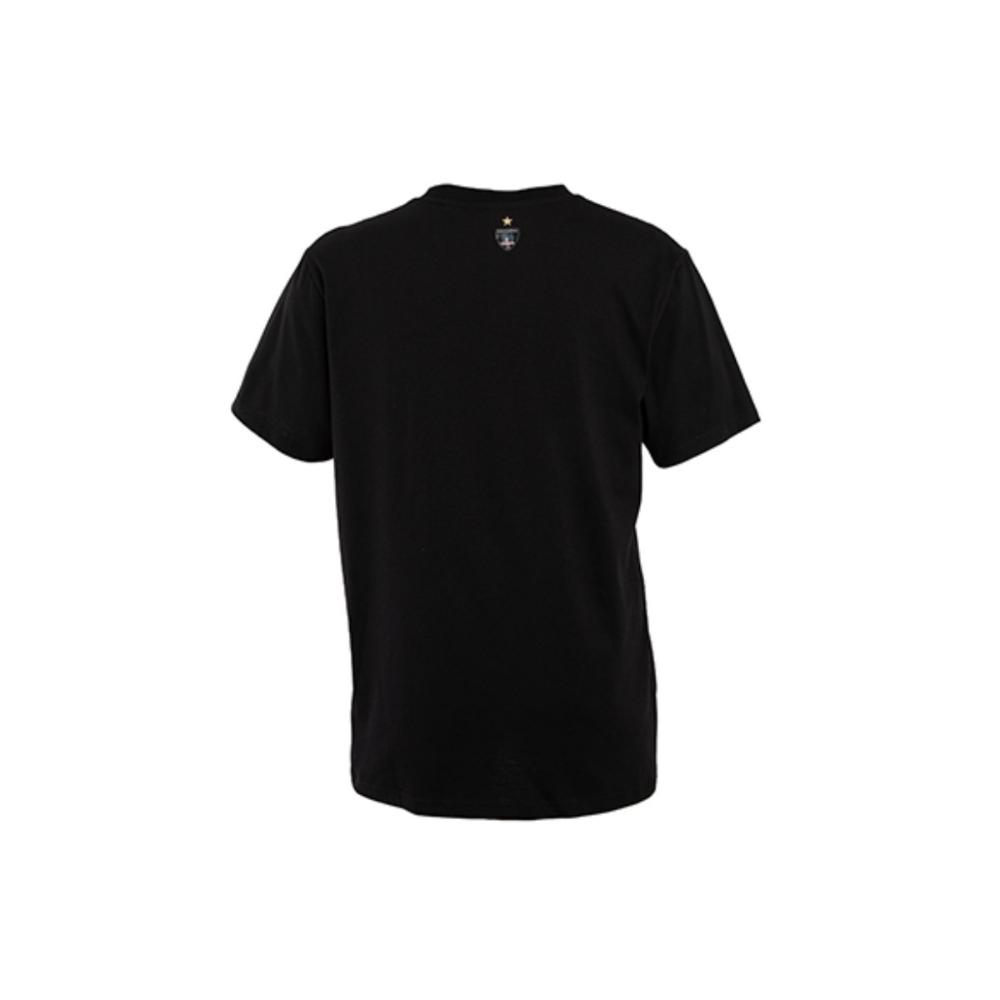 Polera Colo Colo Urbano Negra Escudo Plateado