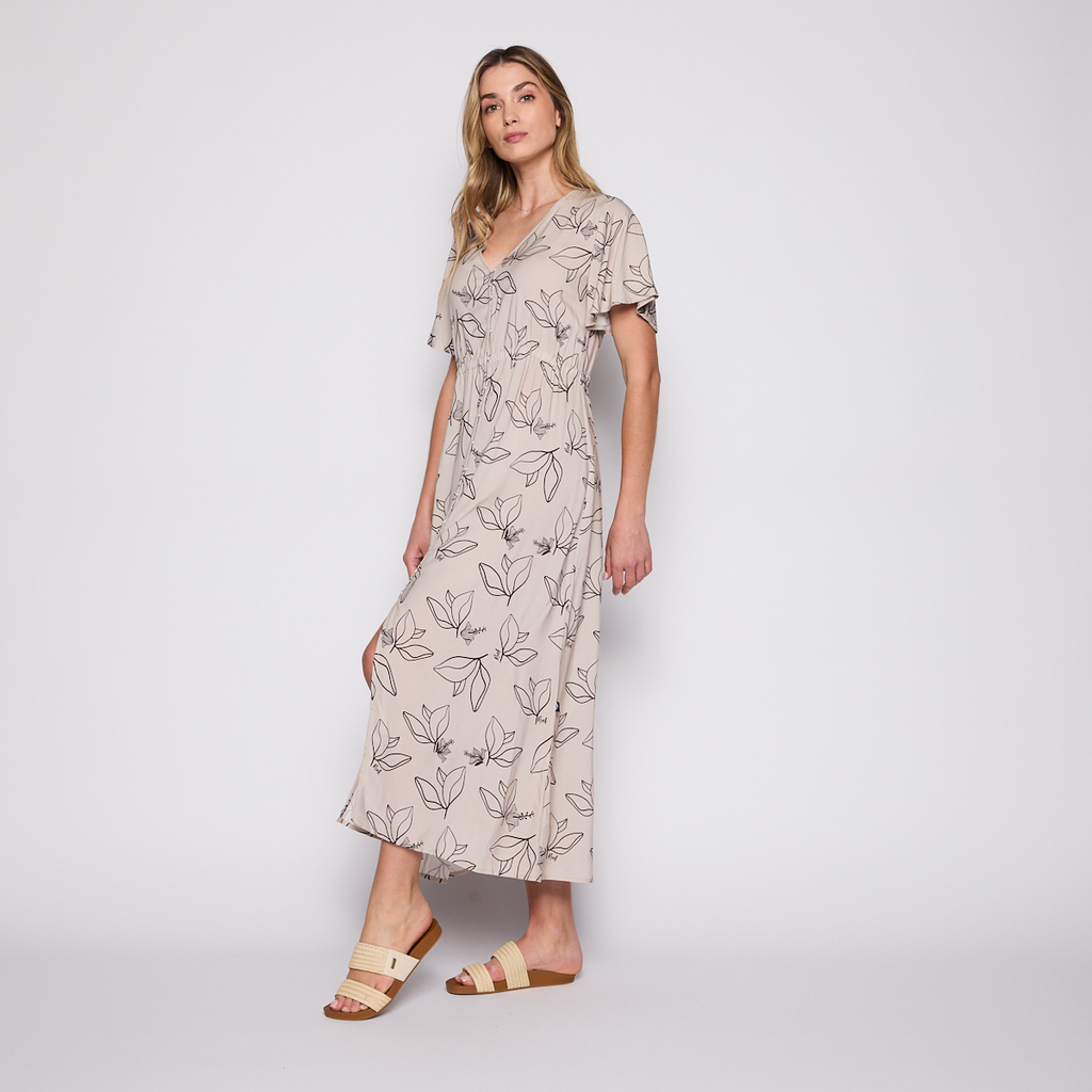 Vestido Reef Women Natural White Buttons