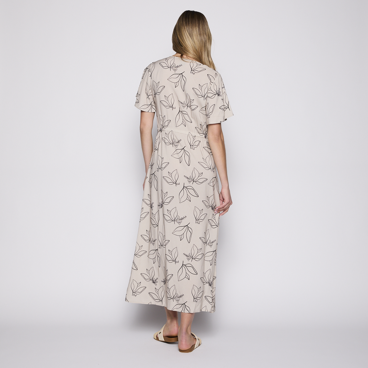 Vestido Reef Women Natural White Buttons