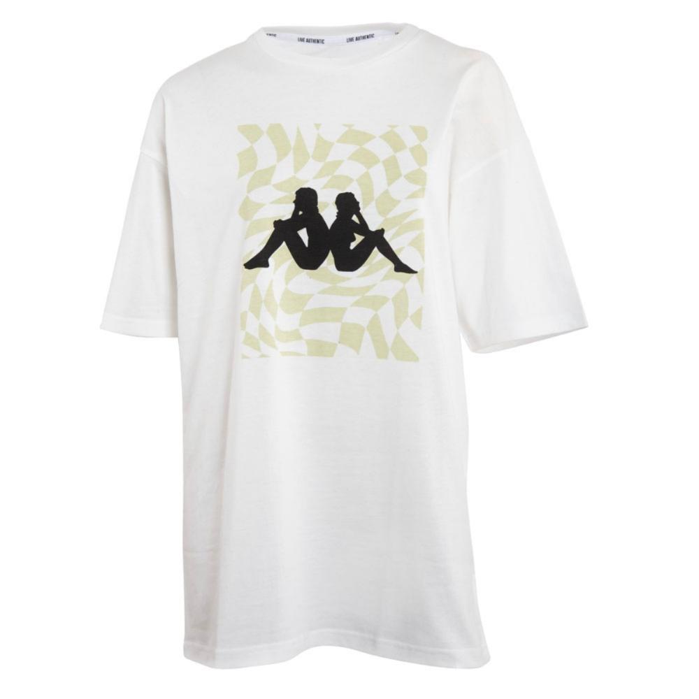 Polera Women Oversize White Print Black Green