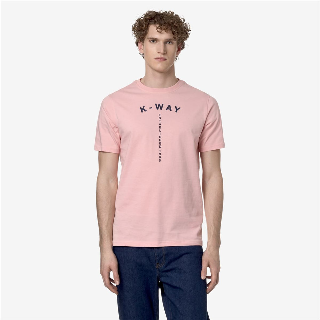 Polera K-Way Men Odom Typo Established Pink