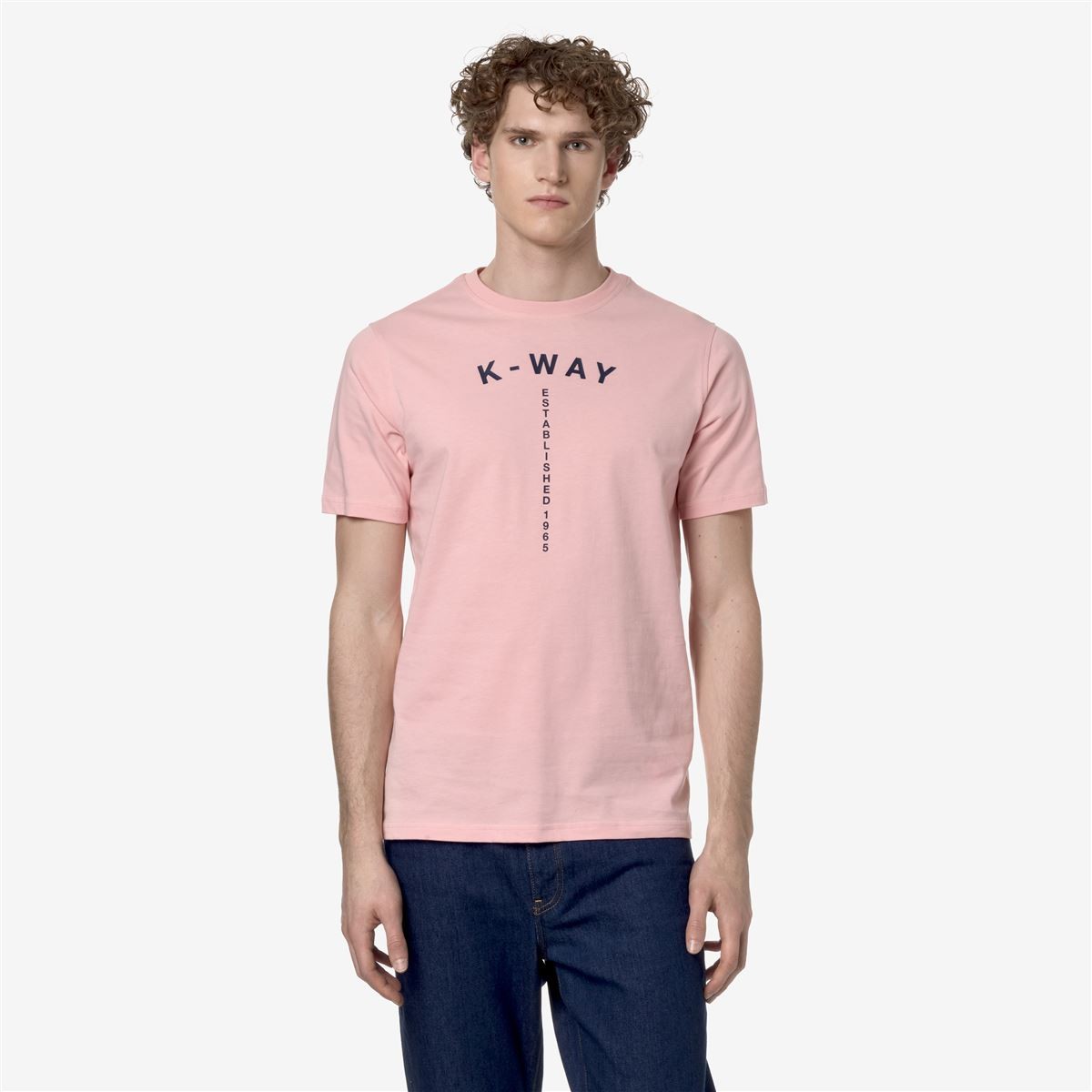 Polera K-Way Men Odom Typo Established Pink