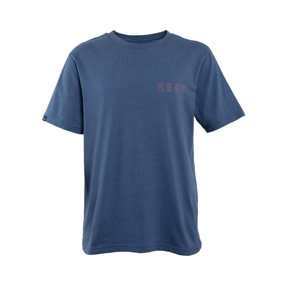 Polera Manga corta Azul Estampado Palmeras
