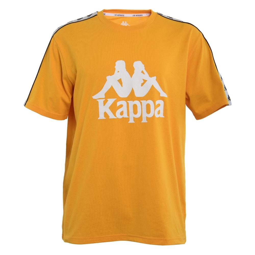 Polera Men Orange Logo Front White