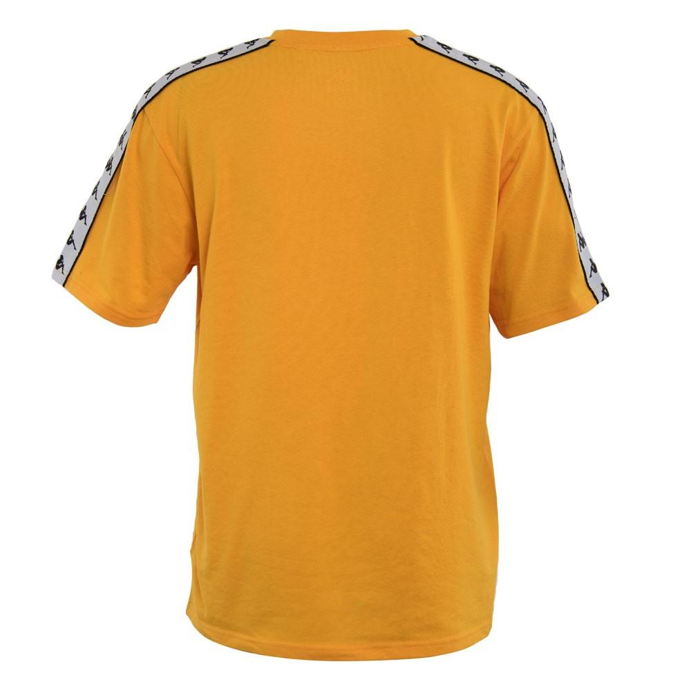 Polera Men Orange Logo Front White