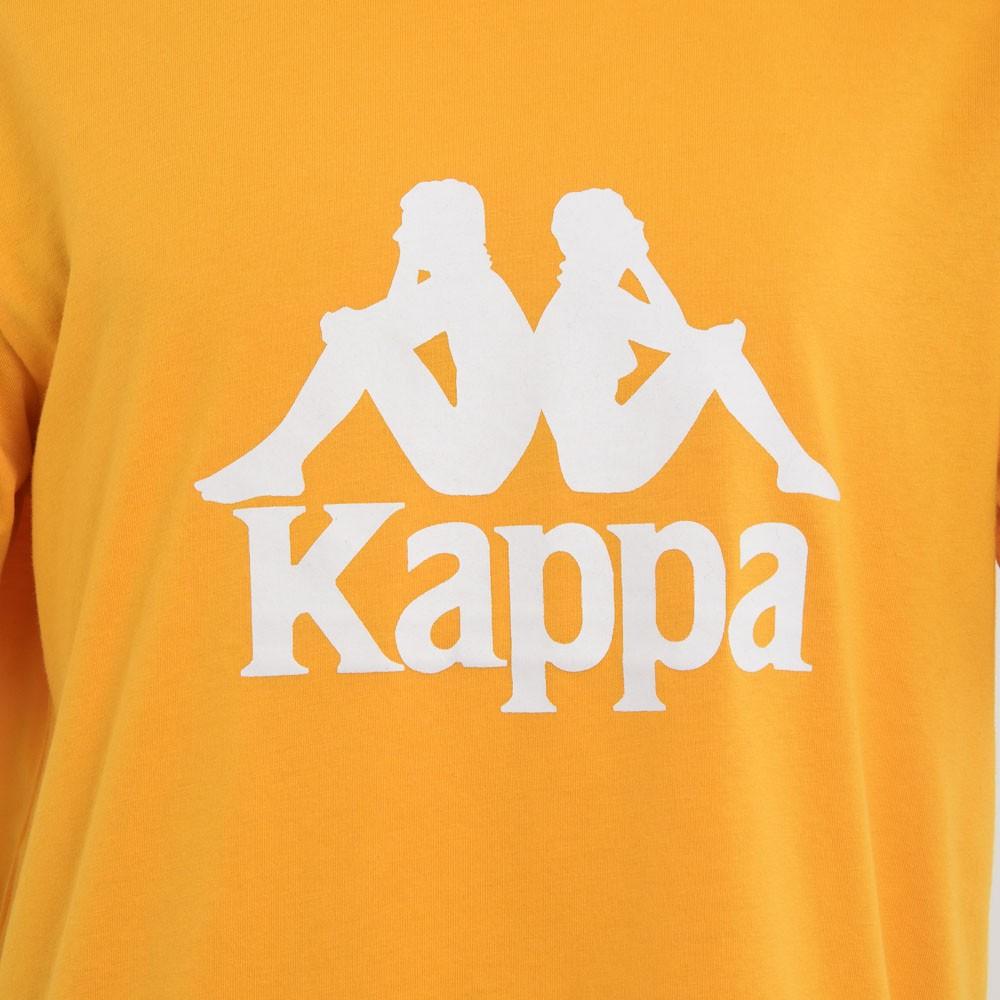 Polera Men Orange Logo Front White
