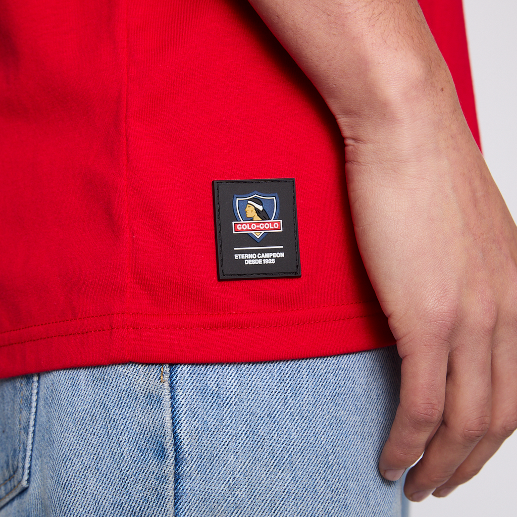 Polera Colo Colo Urbano Hombre Rojo Escudo Verano