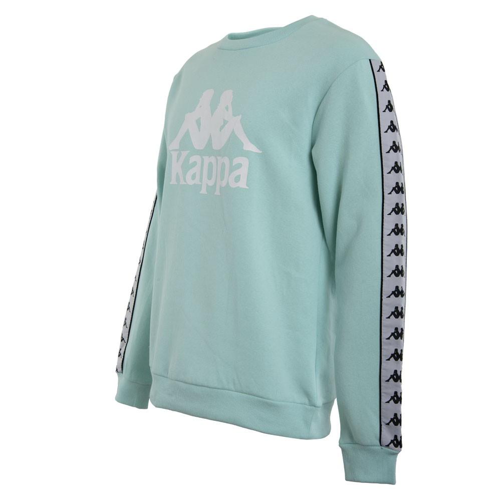 Poleron Men Crew turquoise Banda White