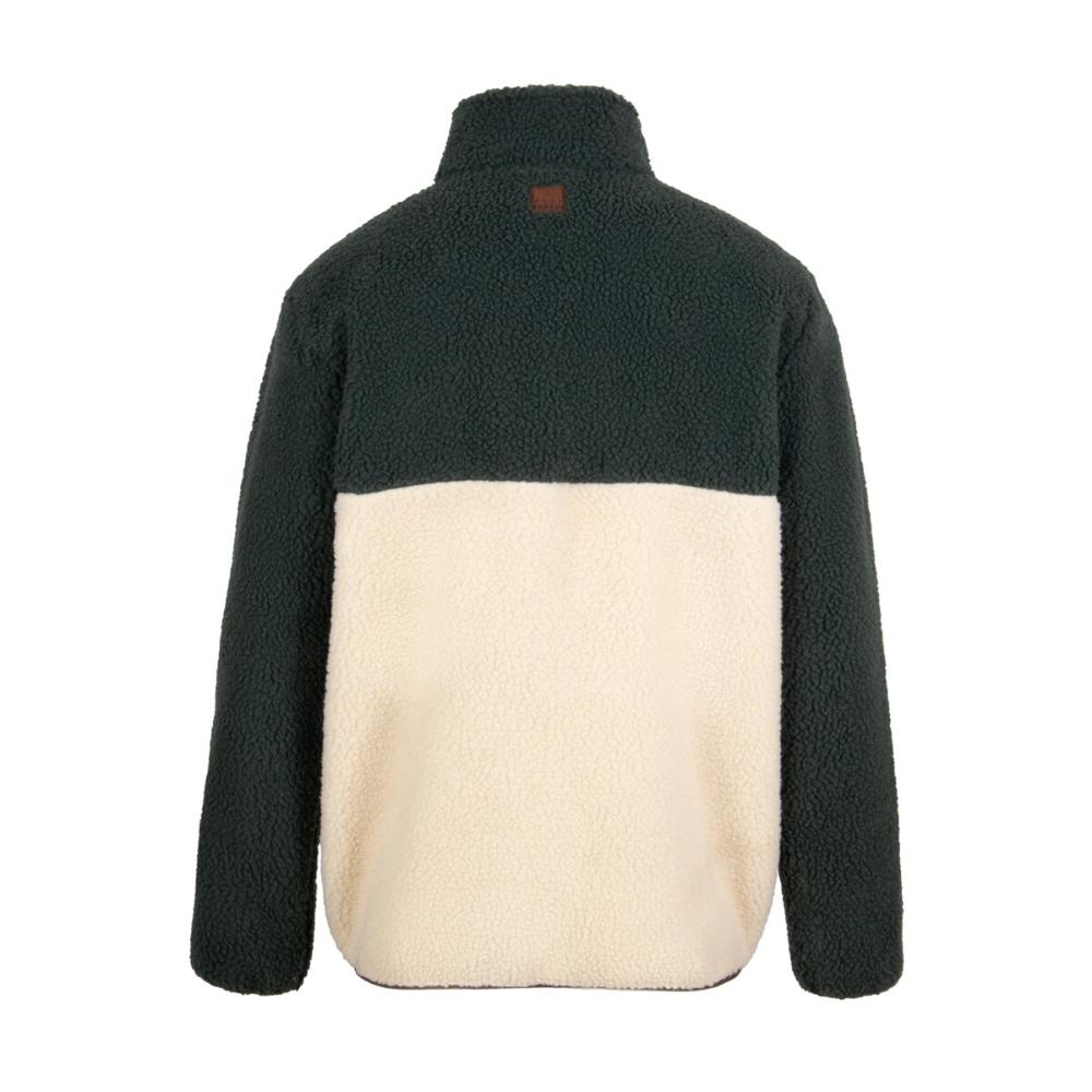 Sherpa Men Half Zip Green Brown Beige