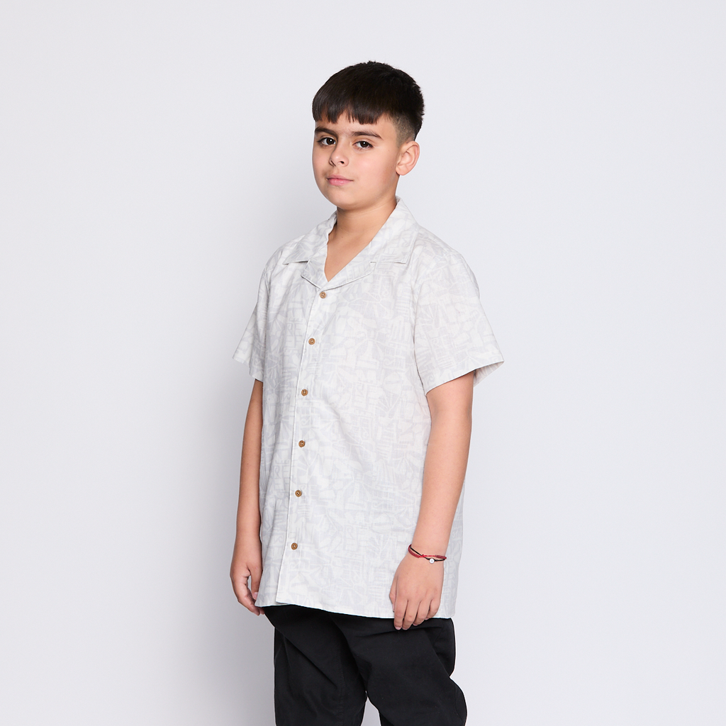 Camisa Reef Kids Gris Diseños Gris Oscuro