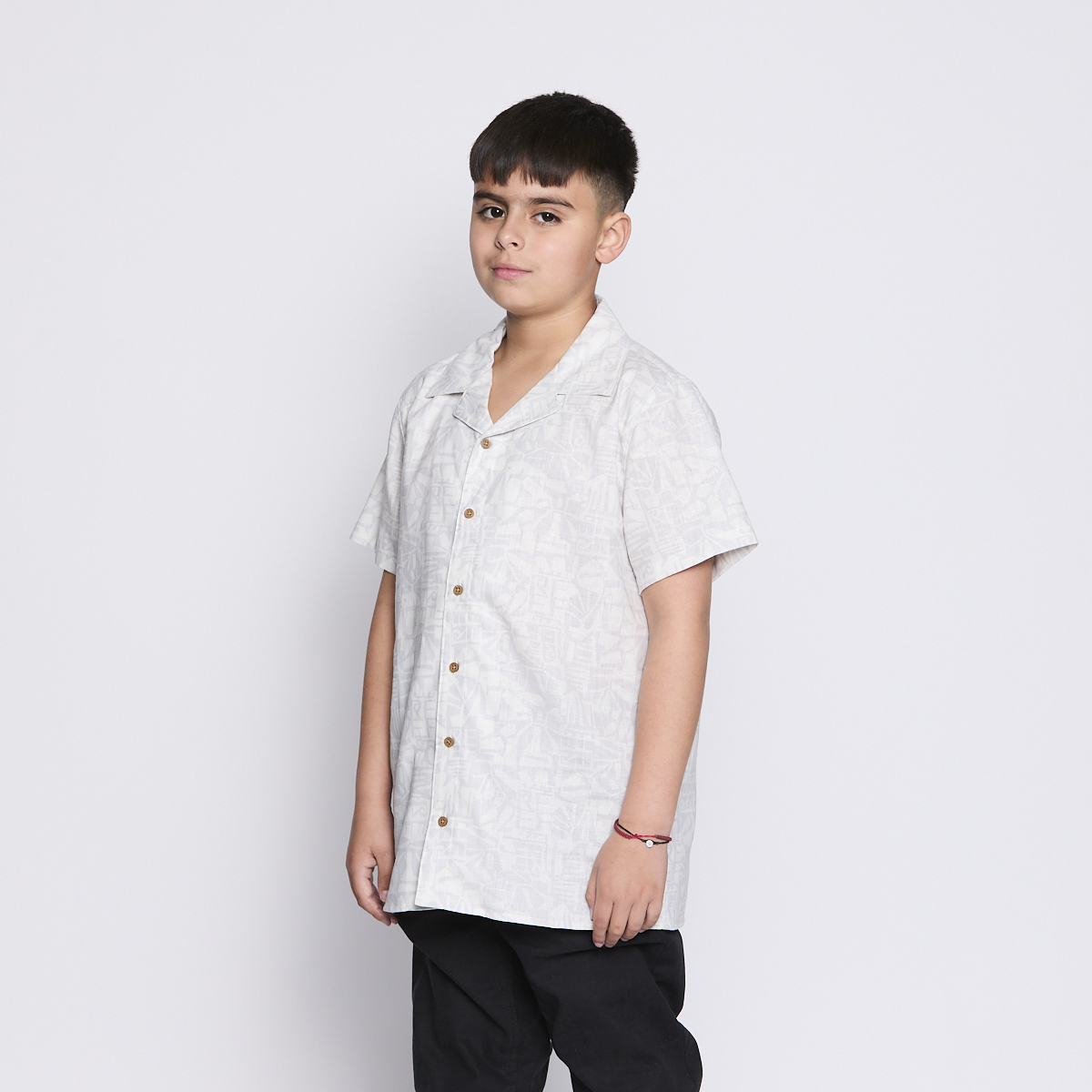 Camisa Reef Kids Gris Diseños Gris Oscuro