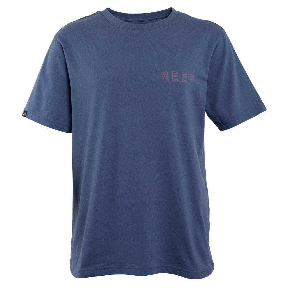 Polera Manga corta Azul Estampado Palmeras
