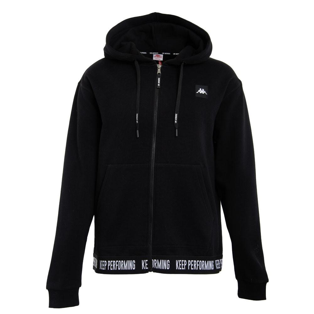 Poleron Men Full Zipper Black White