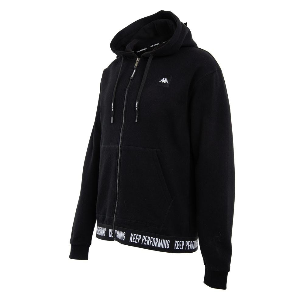 Poleron Men Full Zipper Black White