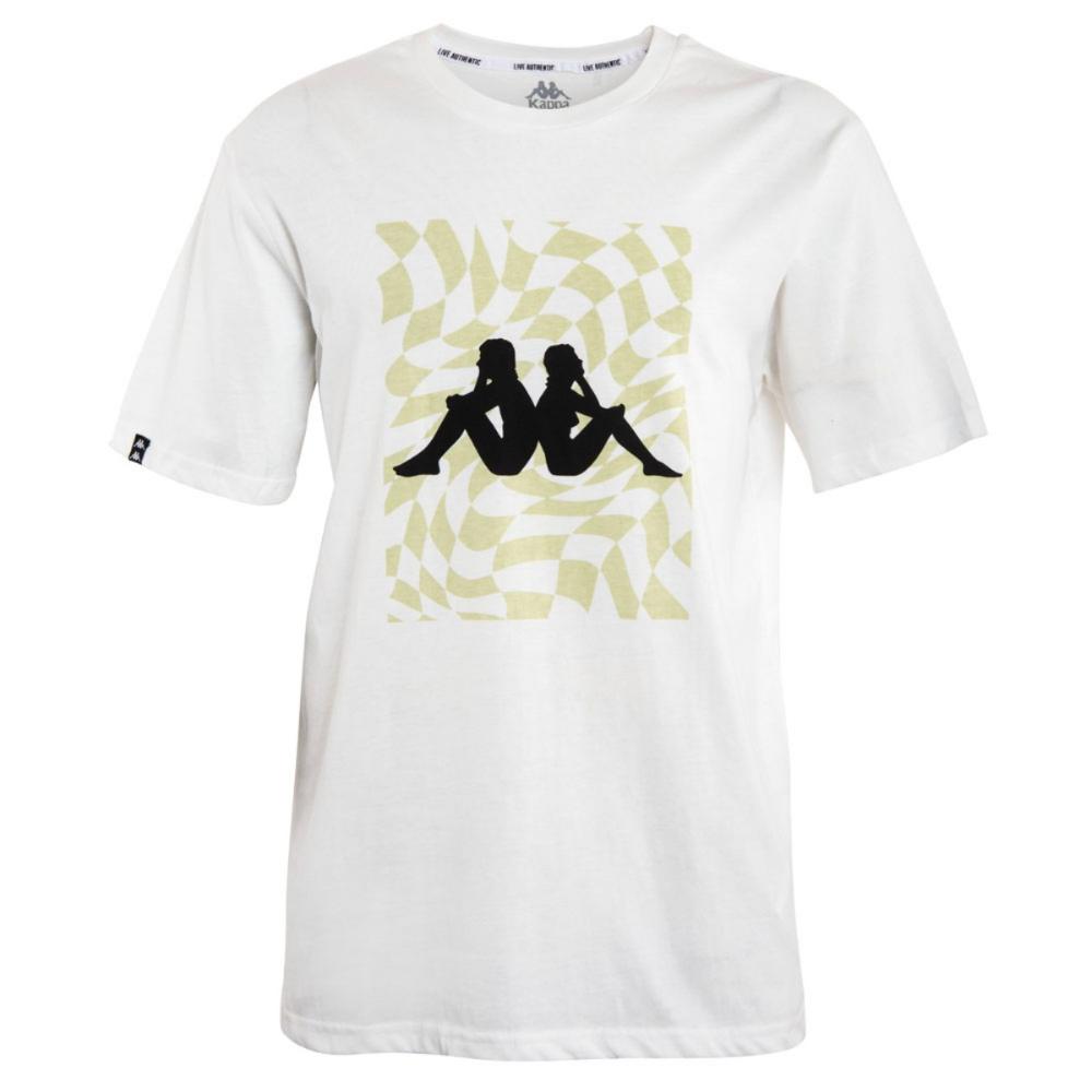 Polera Men White Logo Front checkboard