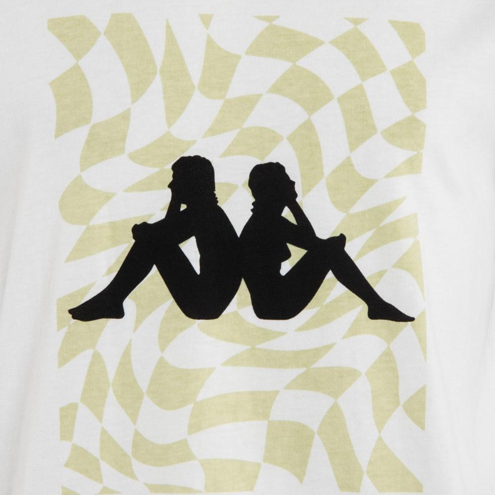 Polera Men White Logo Front checkboard