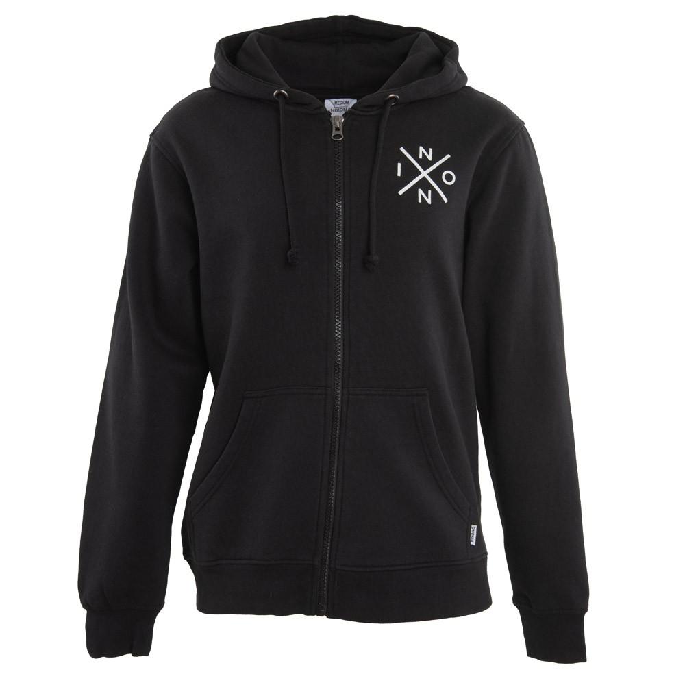 Poleron Men Full zipper Black White Cross