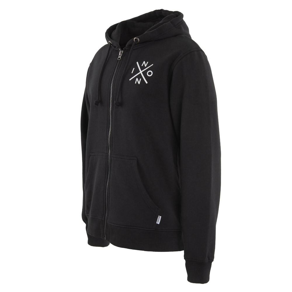 Poleron Men Full zipper Black White Cross