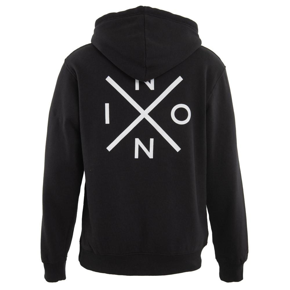 Poleron Men Full zipper Black White Cross