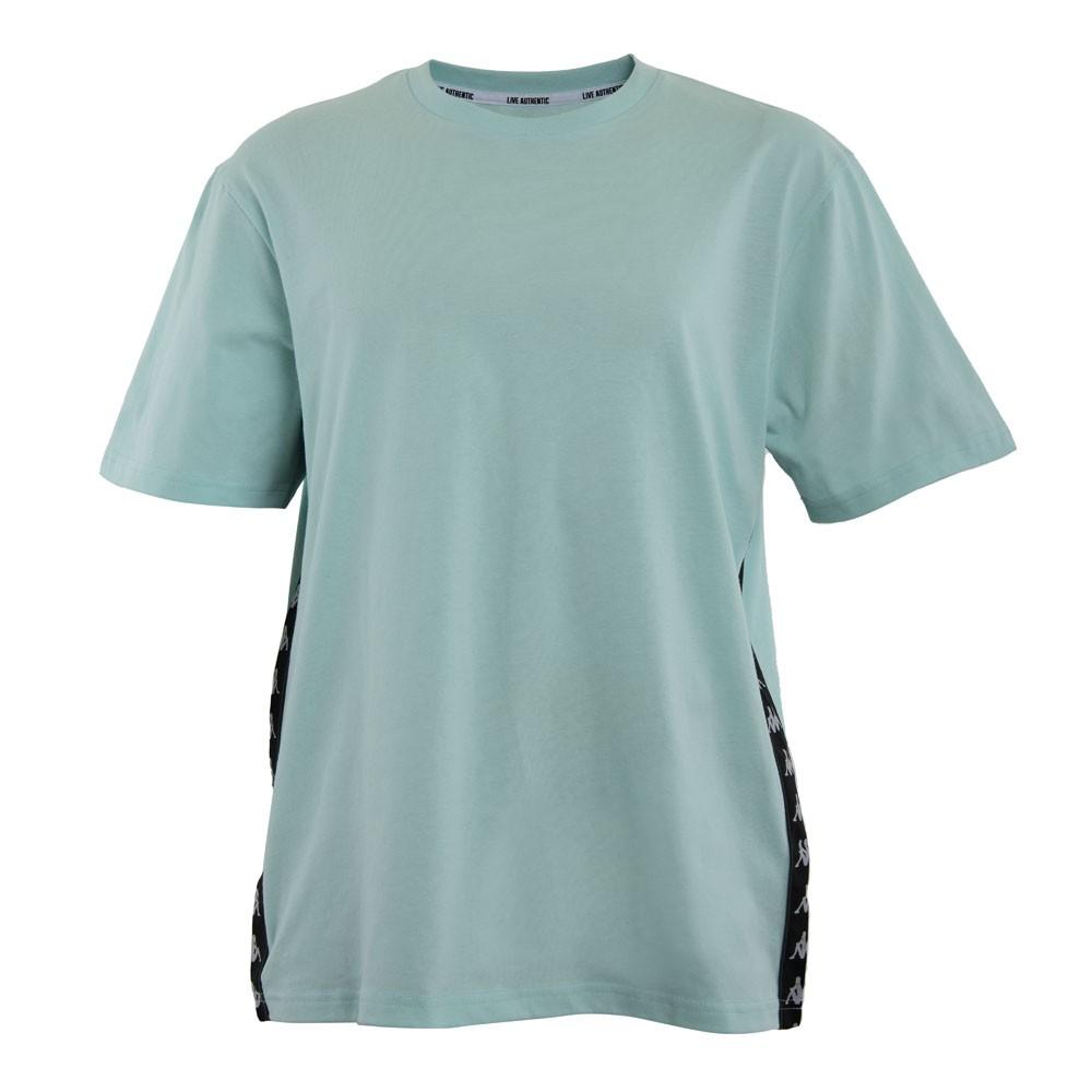 Polera Men Turquoise Logo Back Black