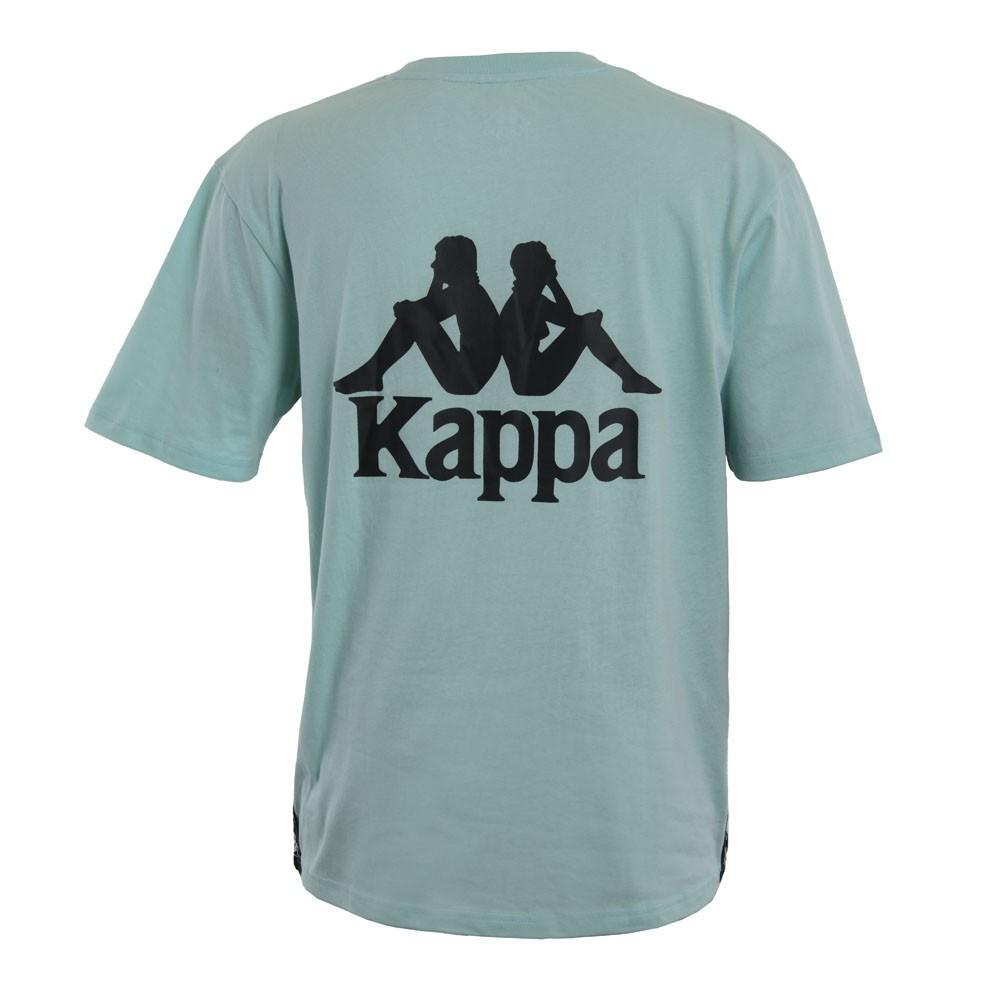 Polera Men Turquoise Logo Back Black