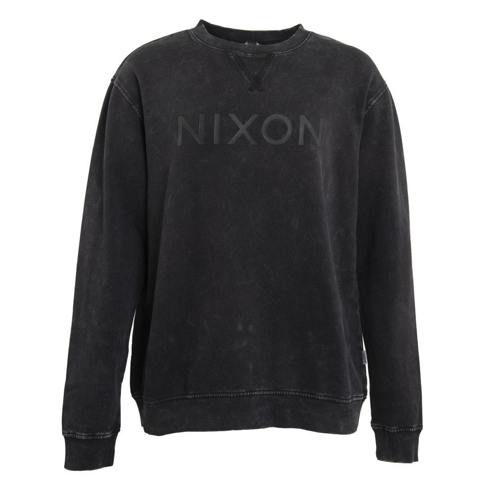 Polerón Crew Men Black Logo Black
