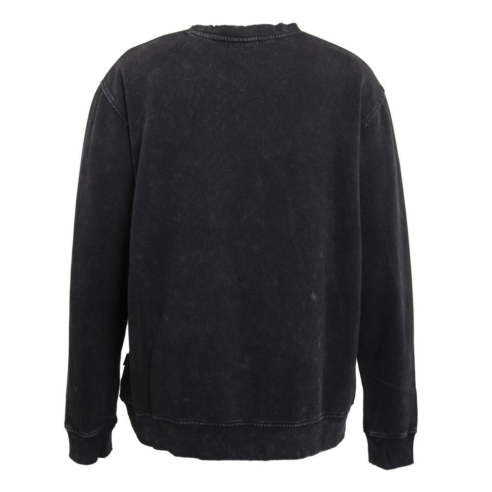 Polerón Crew Men Black Logo Black
