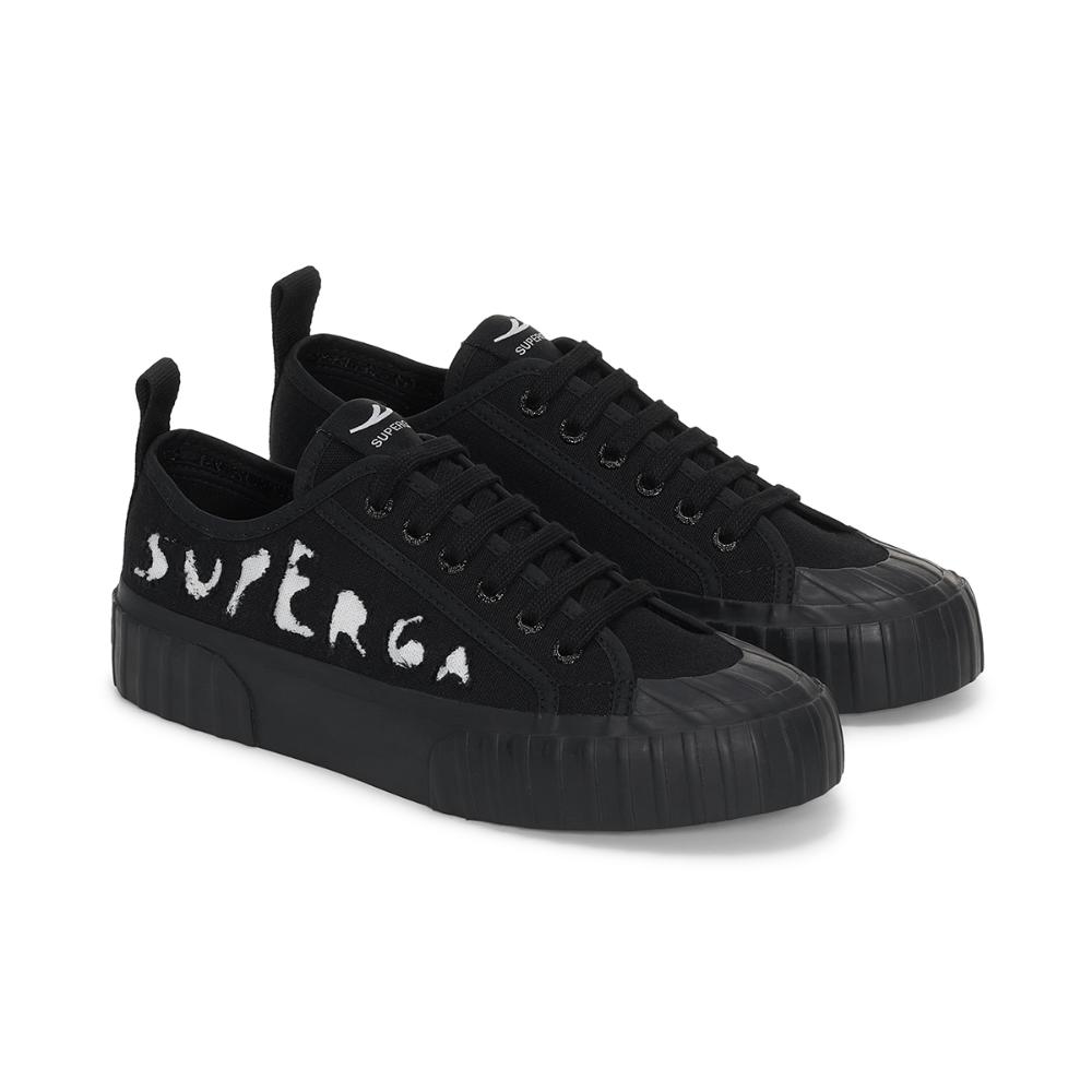 Zapatilla 2630 Ripped Logo Black White