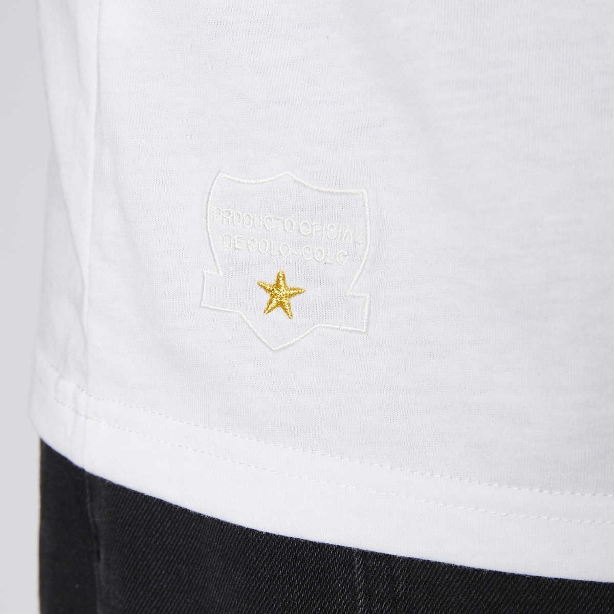 Polera Colo Colo Urbano Hombre Blanco Escudo Verano