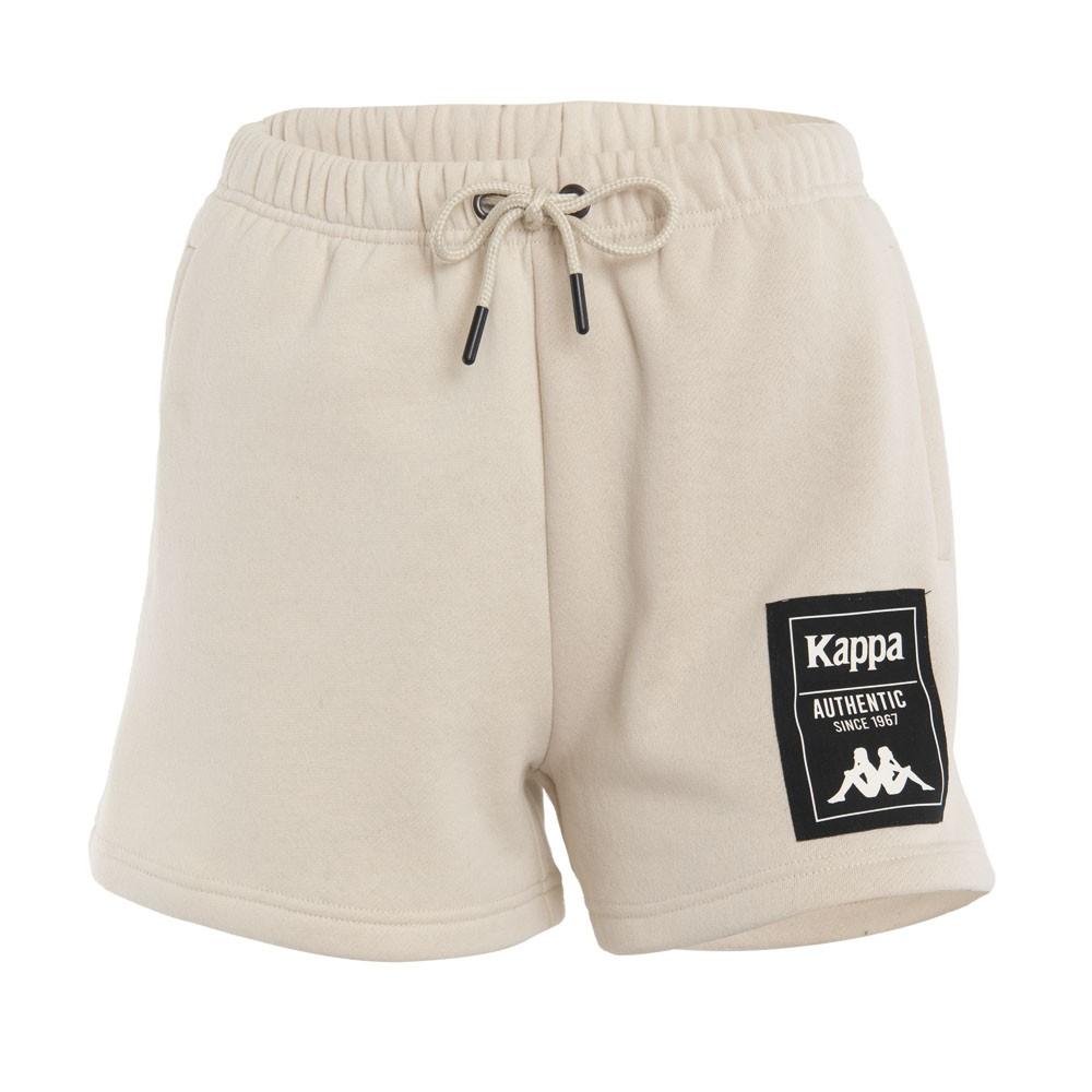 Short Women Beige Logo Black
