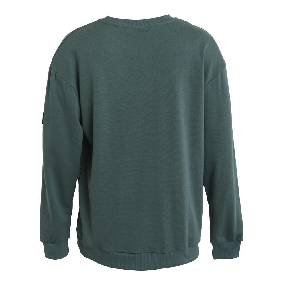 Poleron Men Crew Green Logo Front