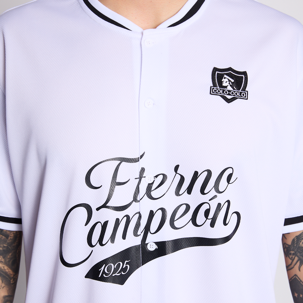 Camiseta Baseball Colo Colo Urbano Hombre Eterno Campeón Blanco