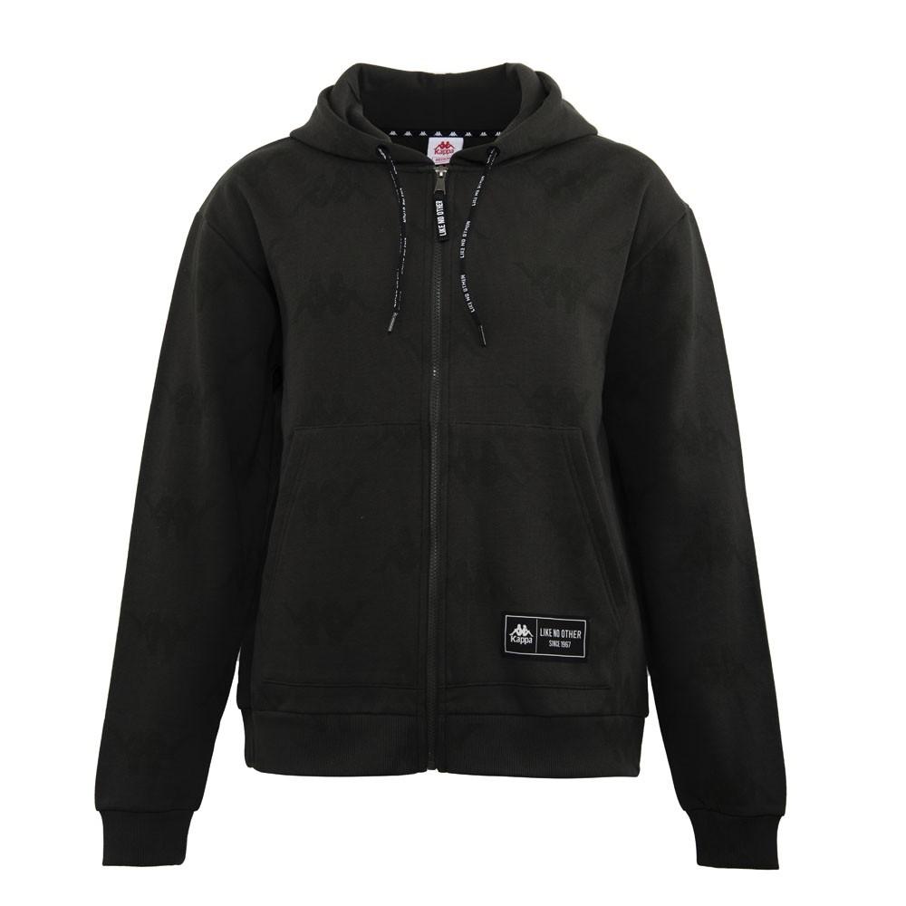 Polerón Men Full Zipper Black Logo Back White