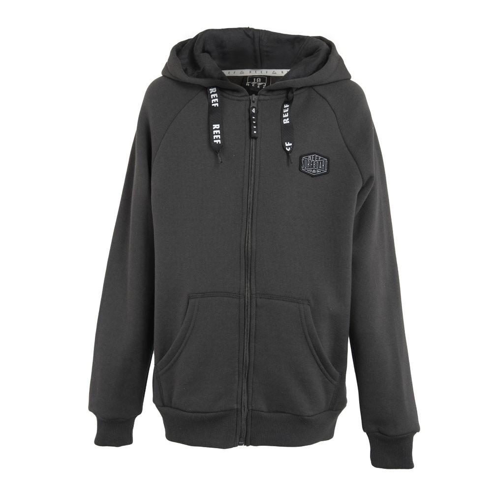 Poleron Boys Full Zipper Black Grey