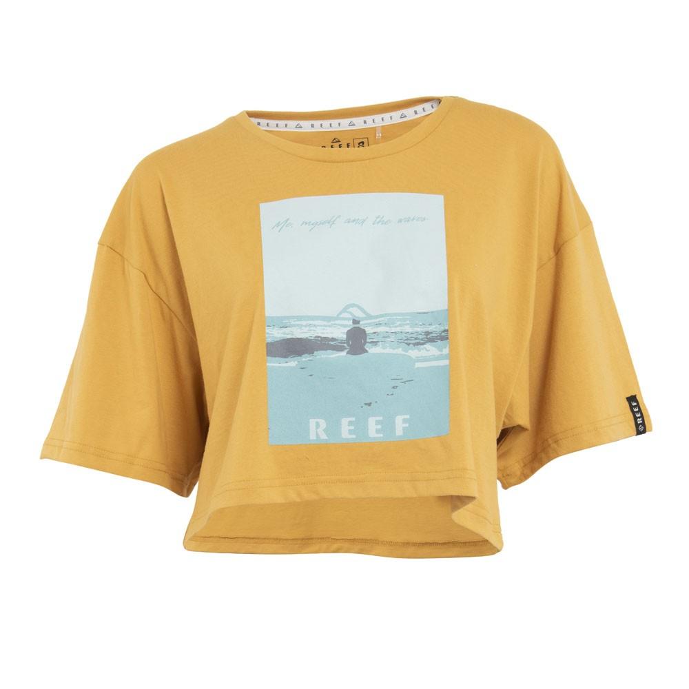 Crop Top Women Mustard Print Surf