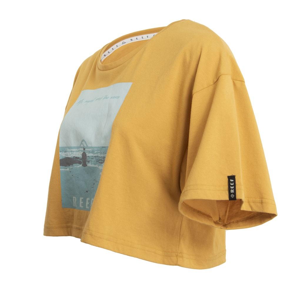 Crop Top Women Mustard Print Surf