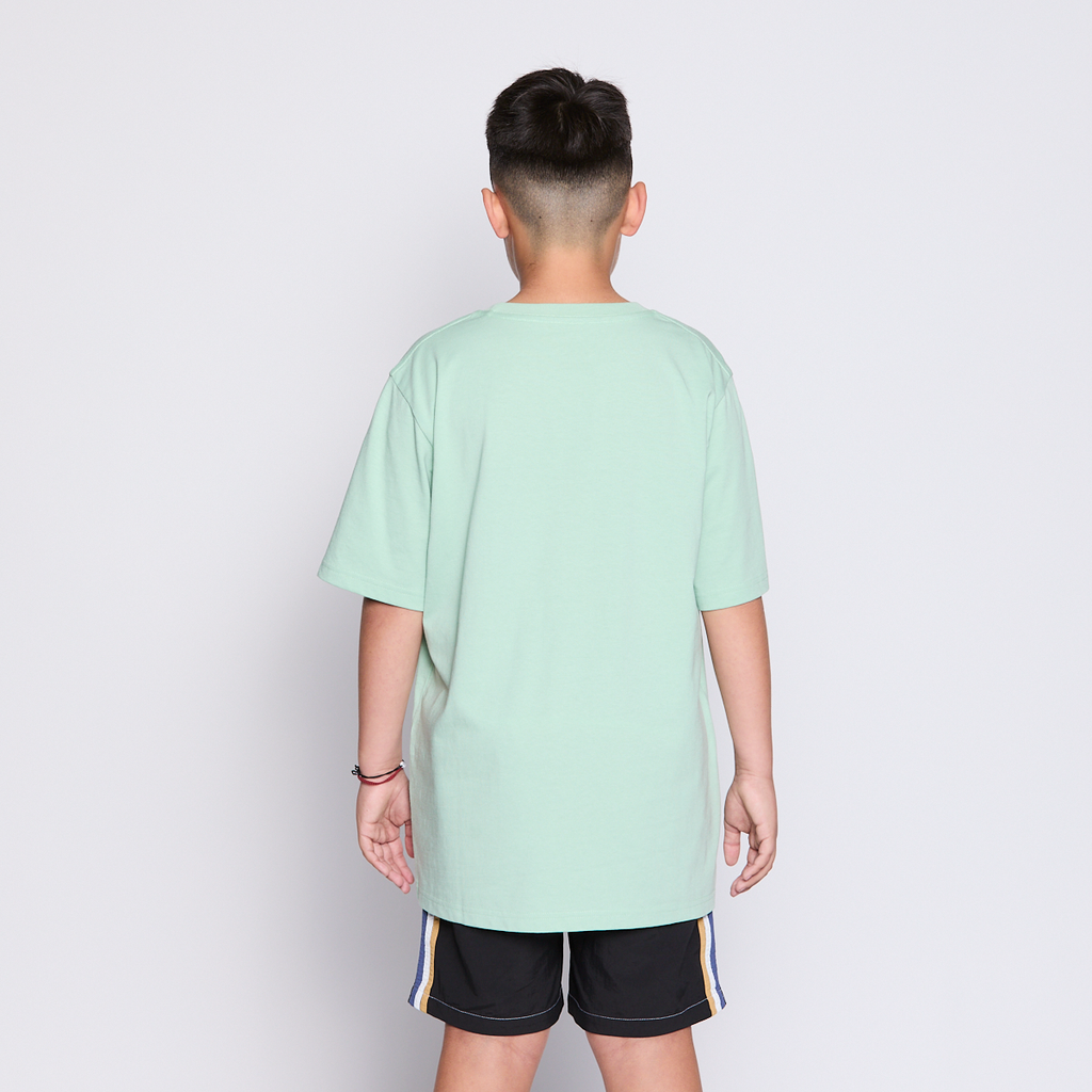 Polera Reef Kids Light Green Print Front