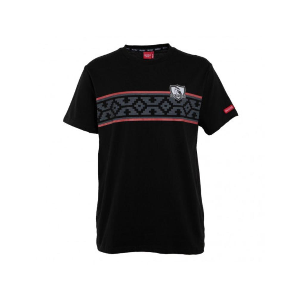 Polera Colo Colo Urbano Negra diseños Gris