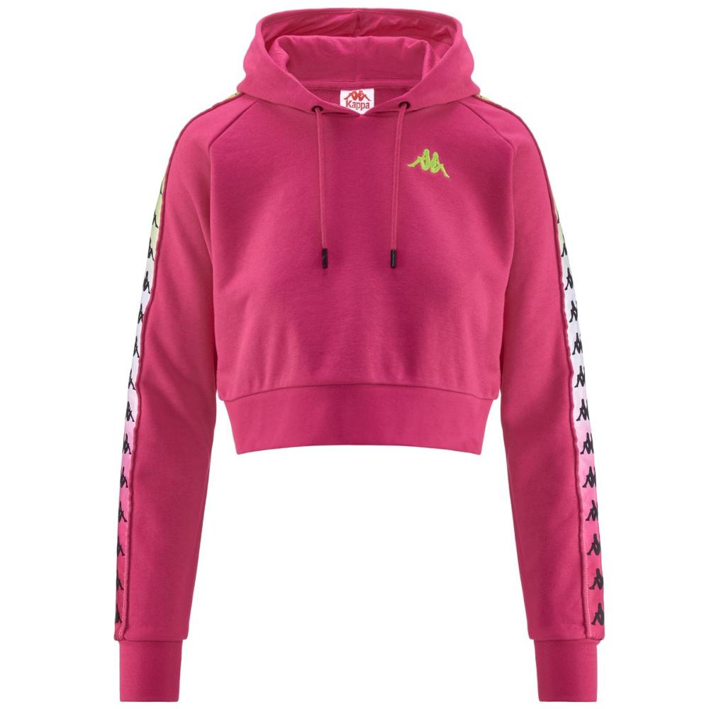 Poleron Crop Women Banda Tamas Degrade Fuxia White