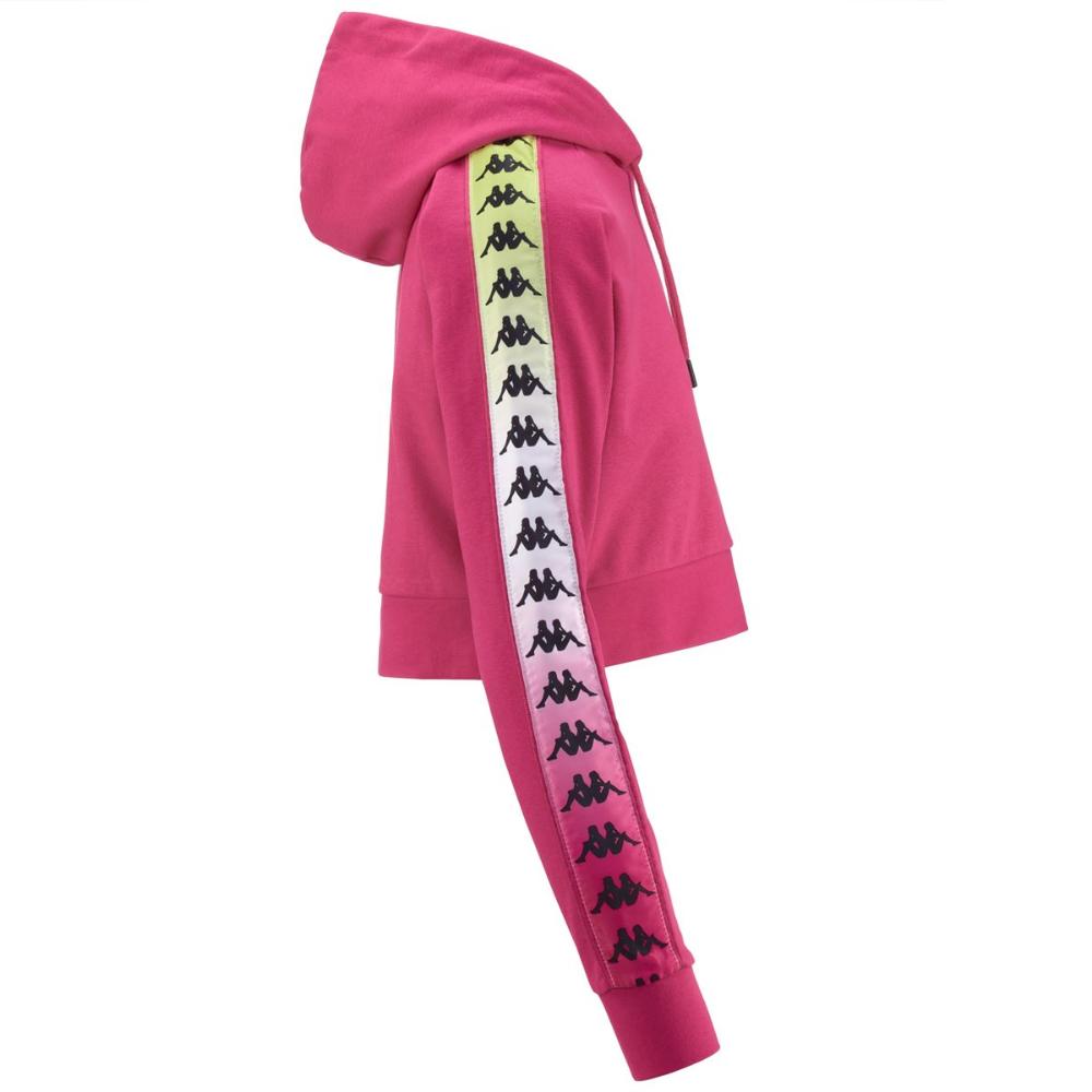 Poleron Crop Women Banda Tamas Degrade Fuxia White