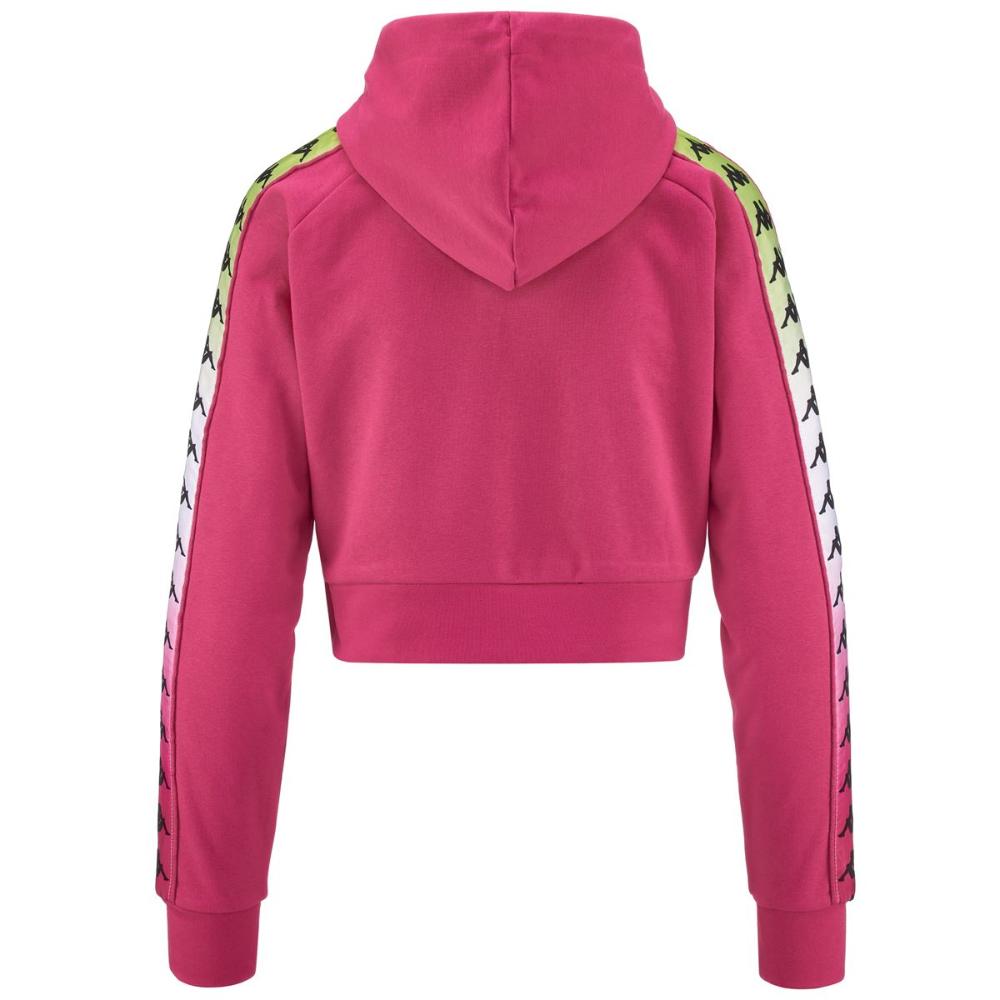 Poleron Crop Women Banda Tamas Degrade Fuxia White