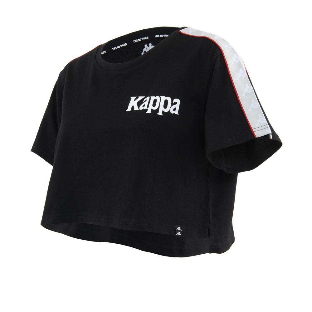 Polera Crop Top 2201 Women Negro Banda Blanca