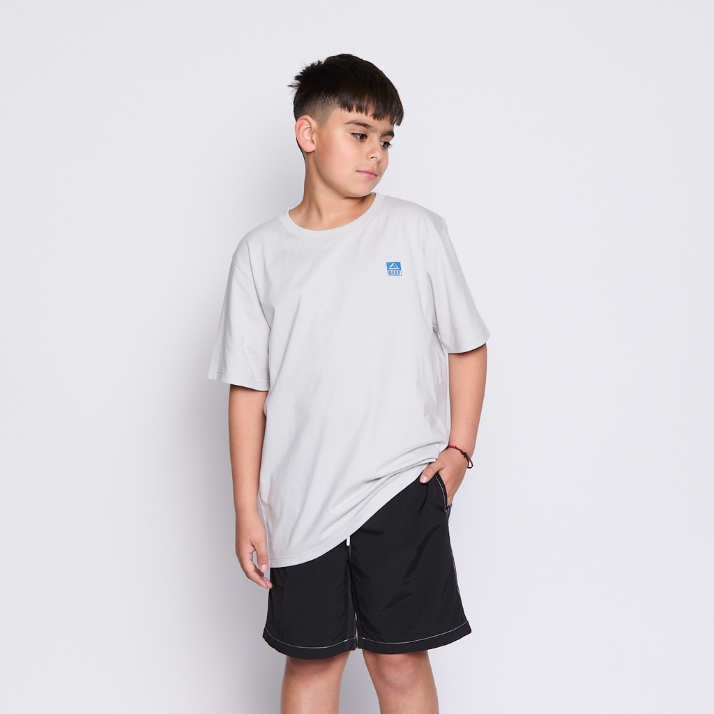 Polera Reef Kids Light Grey Logo Back