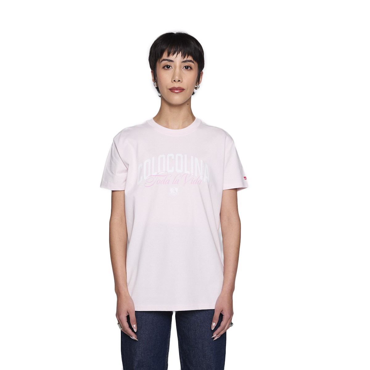 Polera Colo Colo Urbano Mujer Colocolina Toda La Vida Rosado