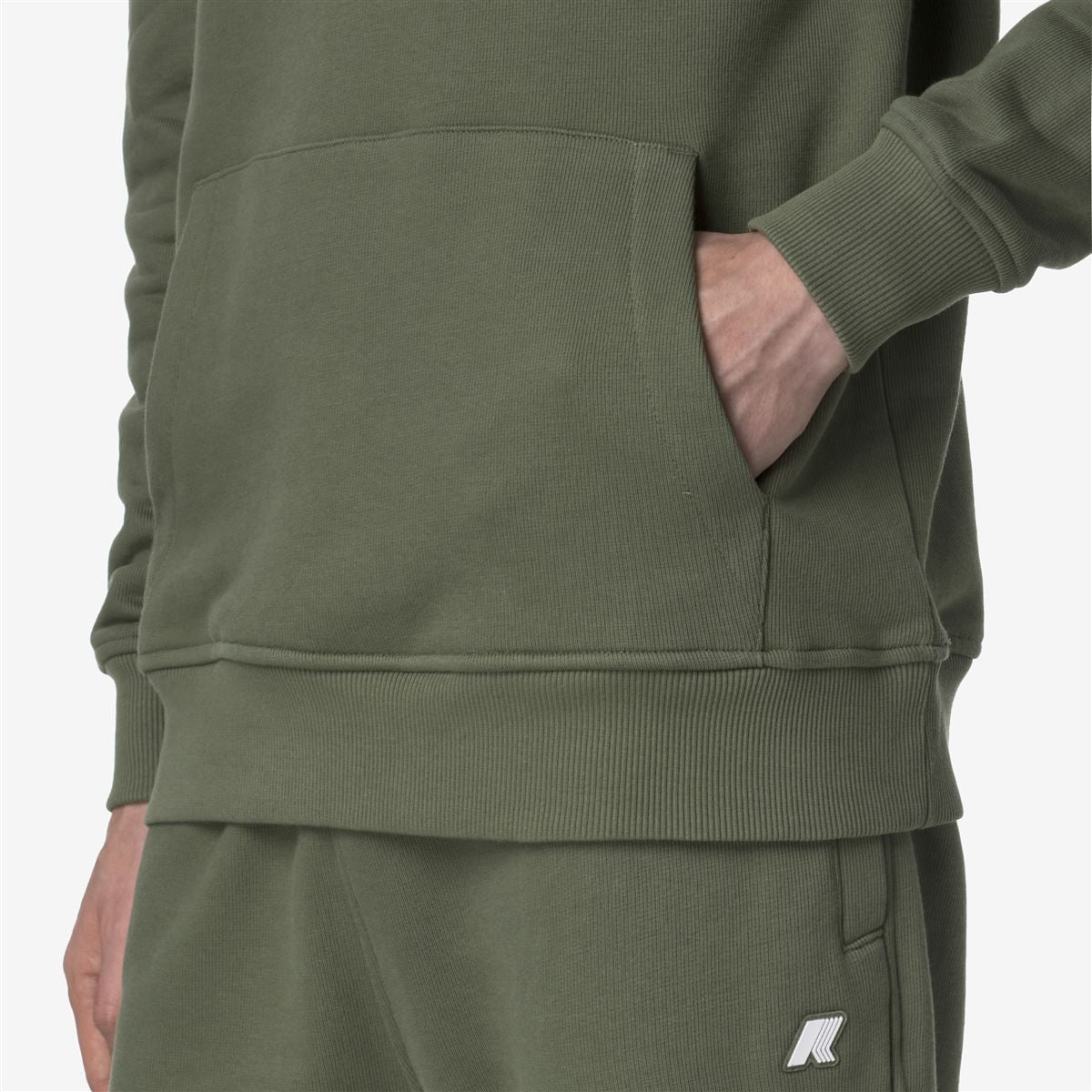 Polerón K-Way Men Barnie French Terry Green Lichen