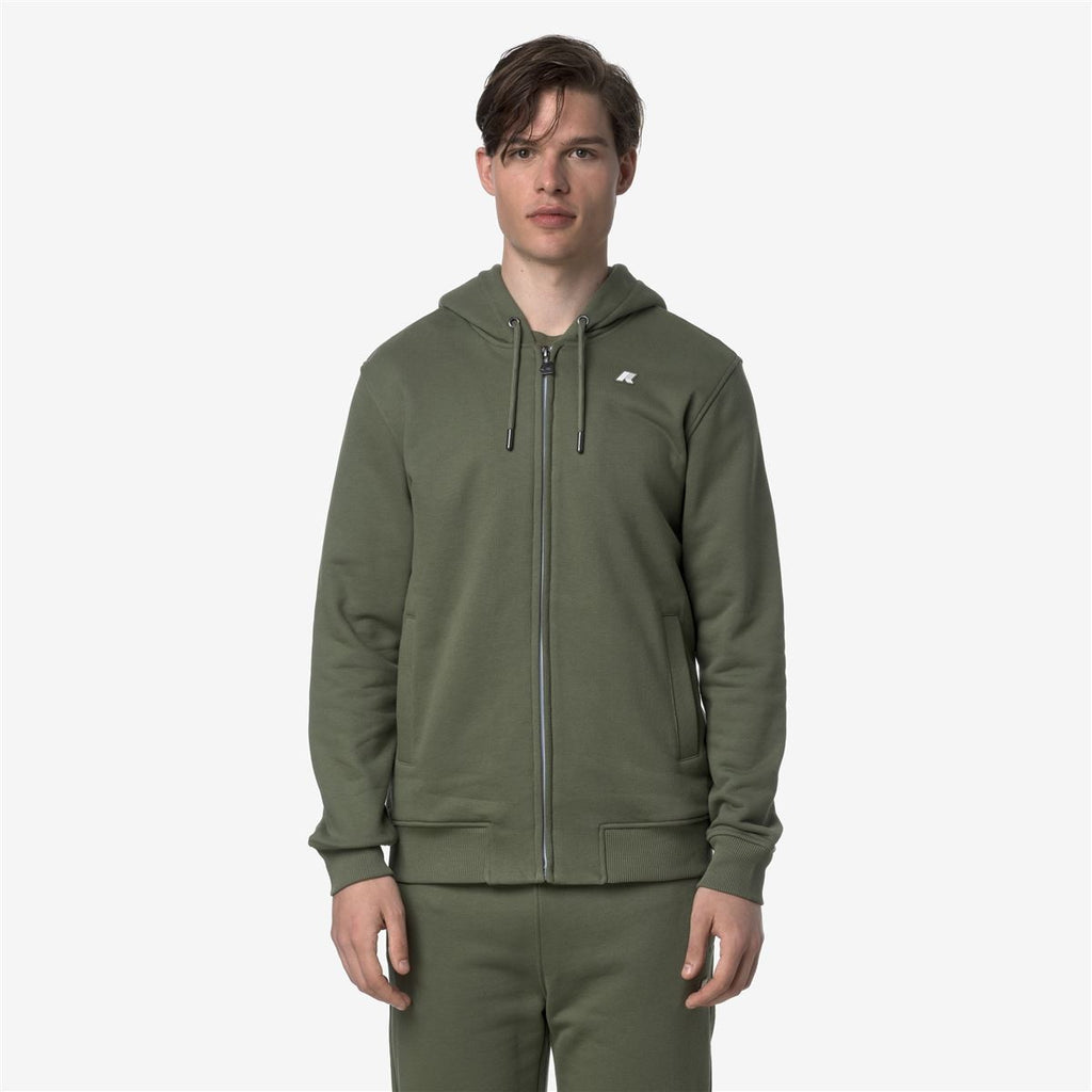 Poléron K-Way Men Anthony French Terry Green Lichen